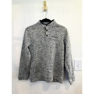 Eddie Bauer Men’s Radiator Fleece Snap Mock Pullover Gray Marled Size Small